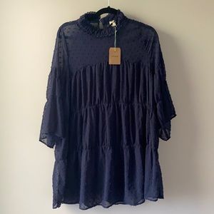 Navy umgee long sleeved mini dress